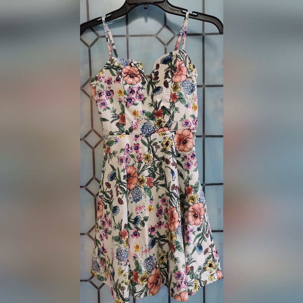 Multicolor foral mini dress size Small